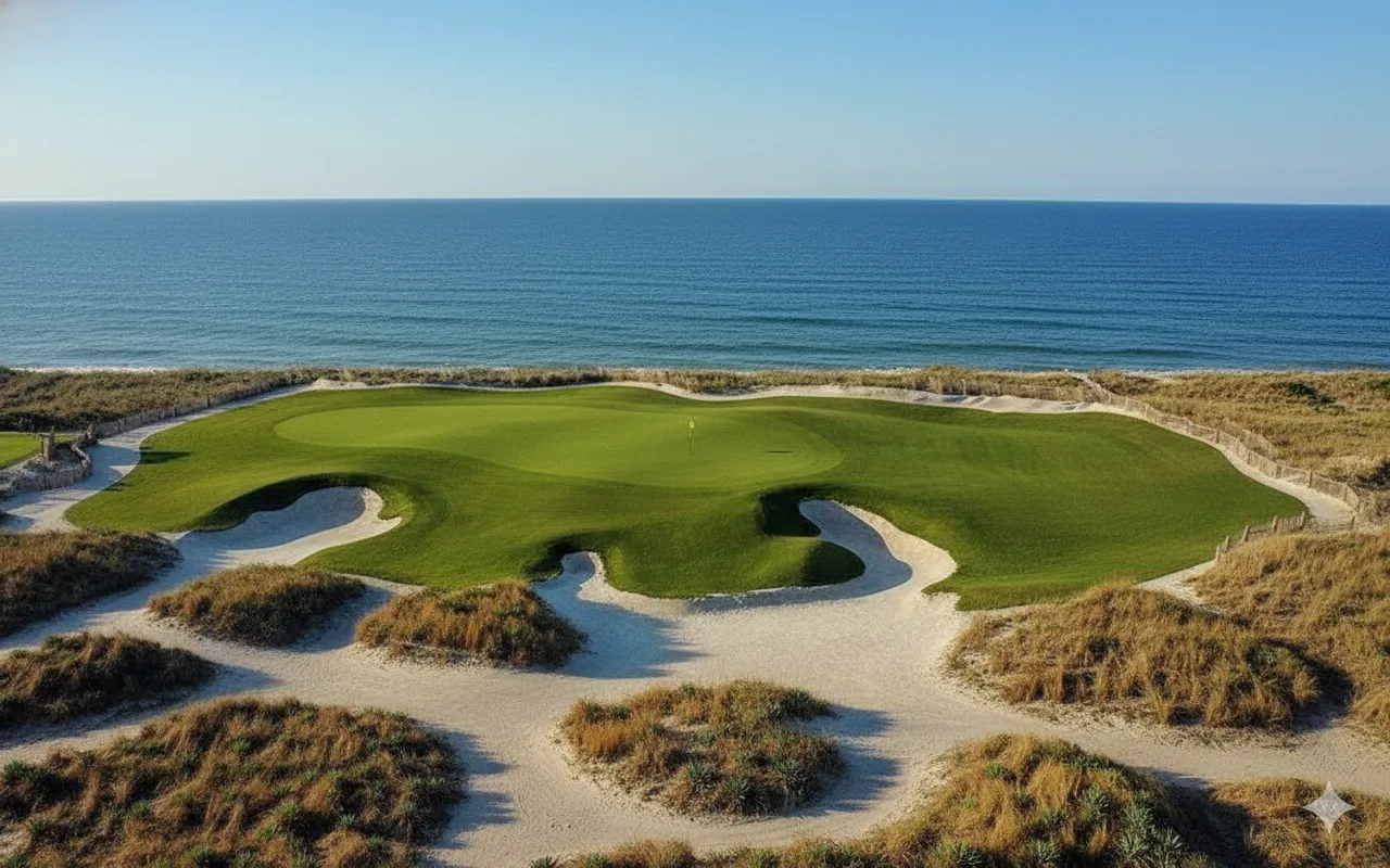 Kiawah Ocean Course's dramatic oceanfront holes with dunes and beach